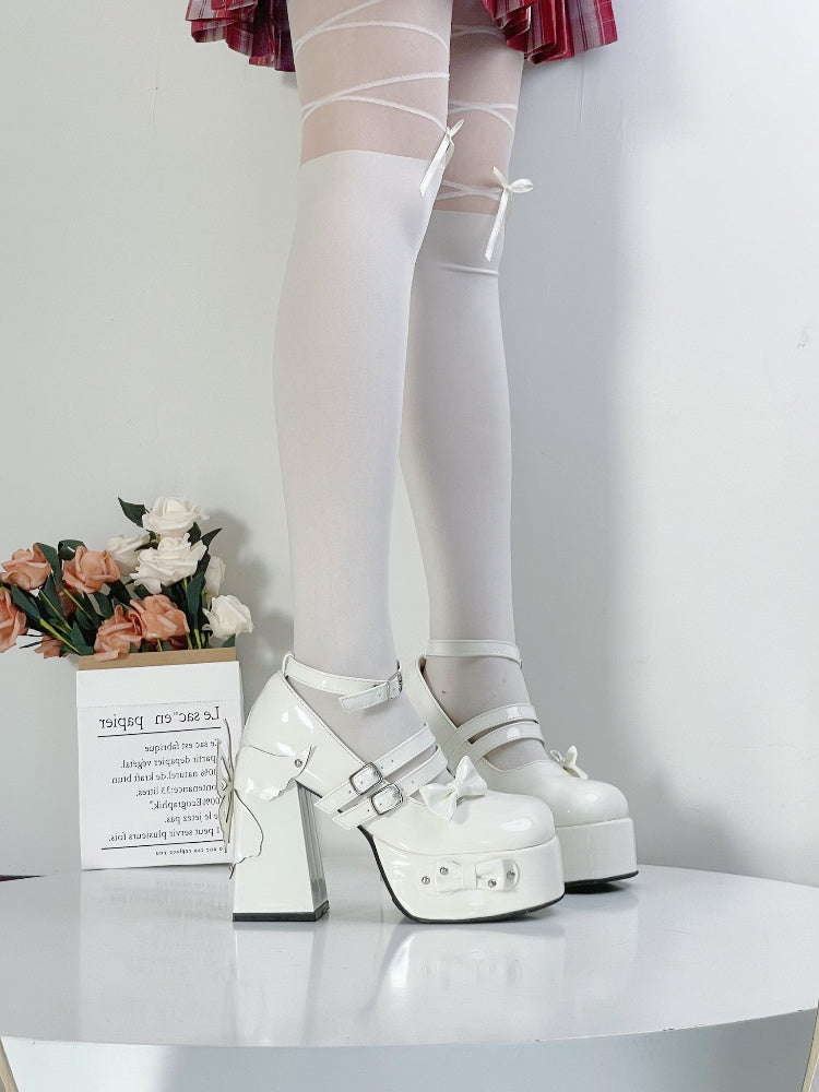 Rivet Bow High Heels